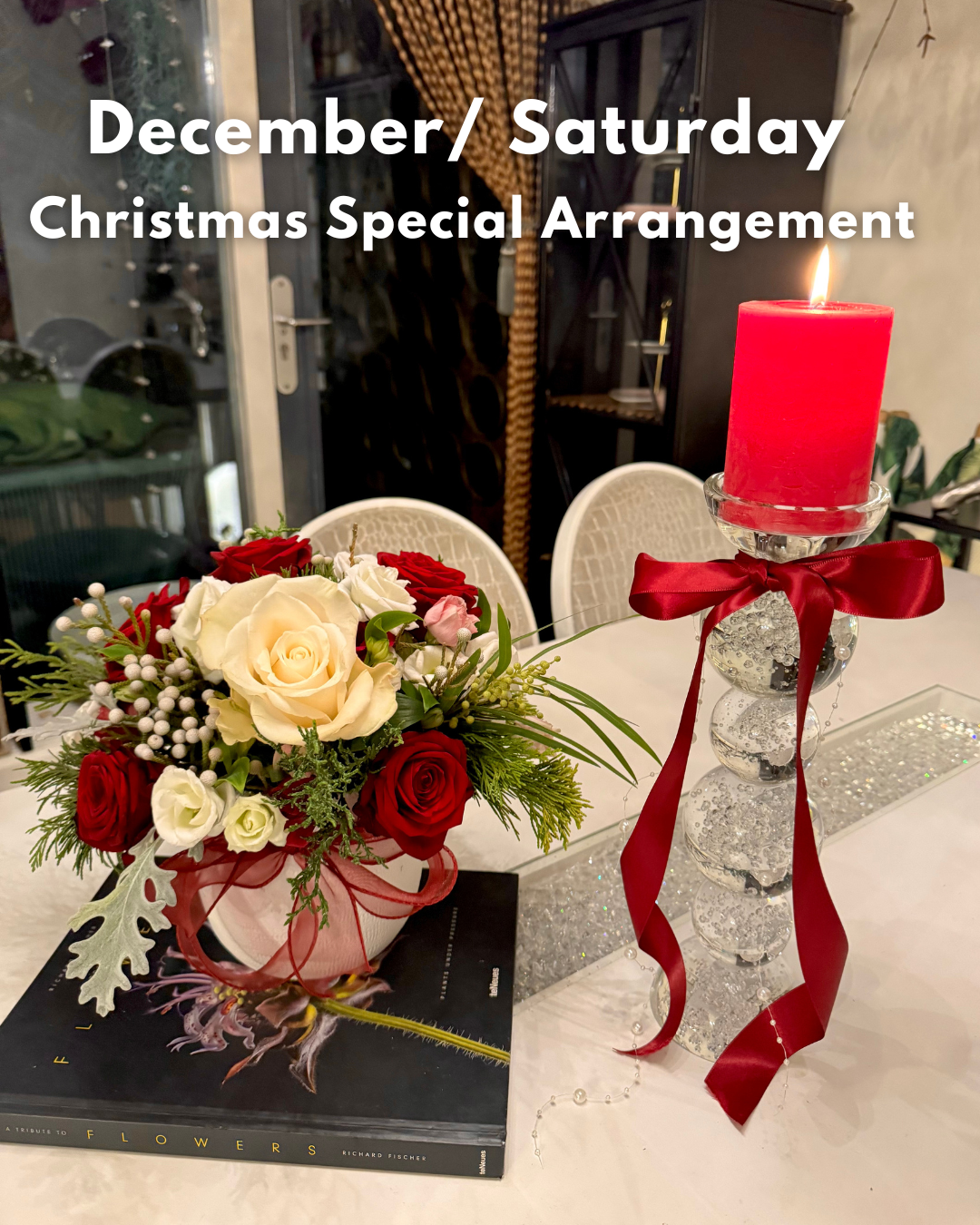 Christmas Special Velvet Rose Arrangement （Saturday Class）
