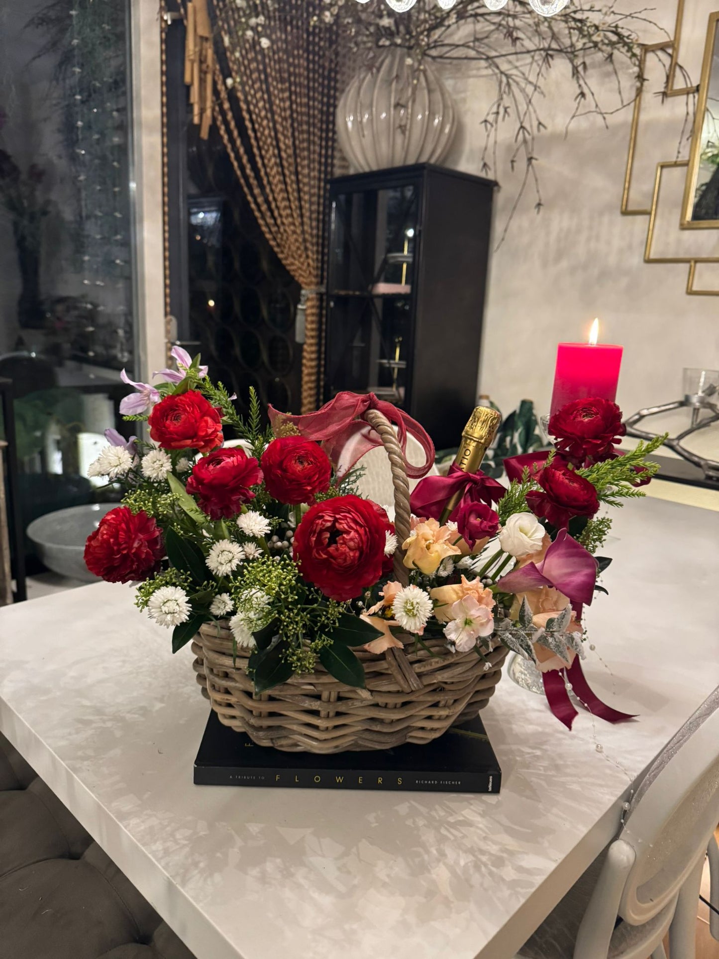 Christmas Basket with Wine