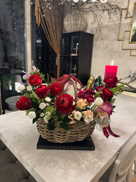 Christmas Basket with Wine